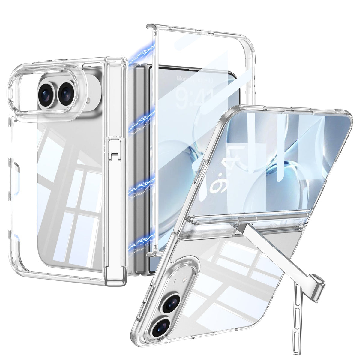 iPhone Duo Kickstand Case – Tri-Fold Stand with Clear Finish