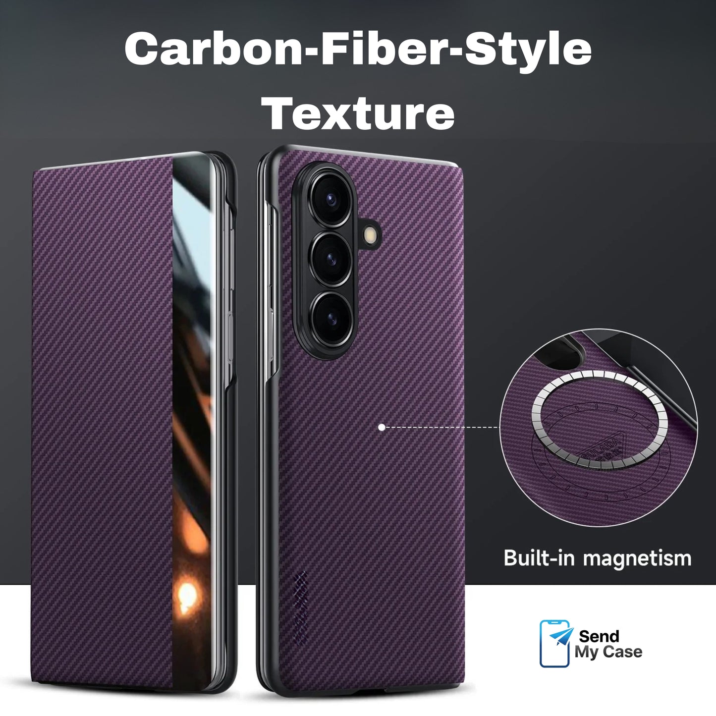 Samsung Galaxy Z Fold 7 Magnetic Smart Carbon Fiber Case