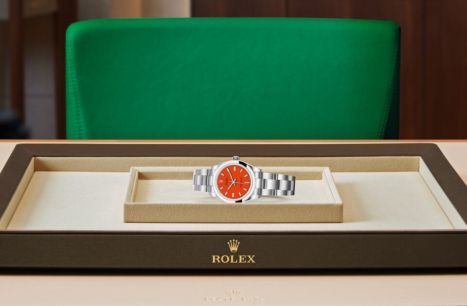 RLX oyster perpetual orange 31mm