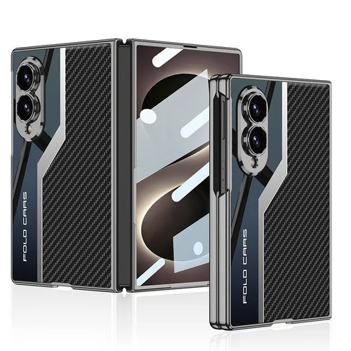 Galaxy Z Fold 8 Wide New Luxury Leather Plating Screen Glass Lens Protect Cover