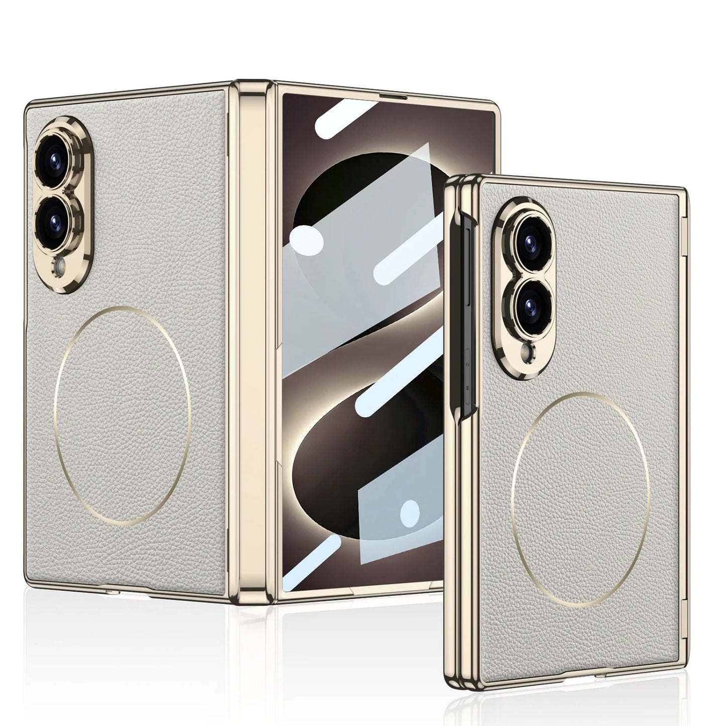 Galaxy Z Fold 8 Ultra Magnetic Leather Case with Screen Protector