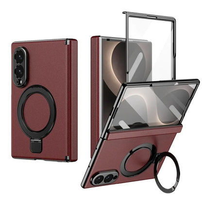 LuxeRing™ – Leather Ring Stand Case for Galaxy Z Fold 8