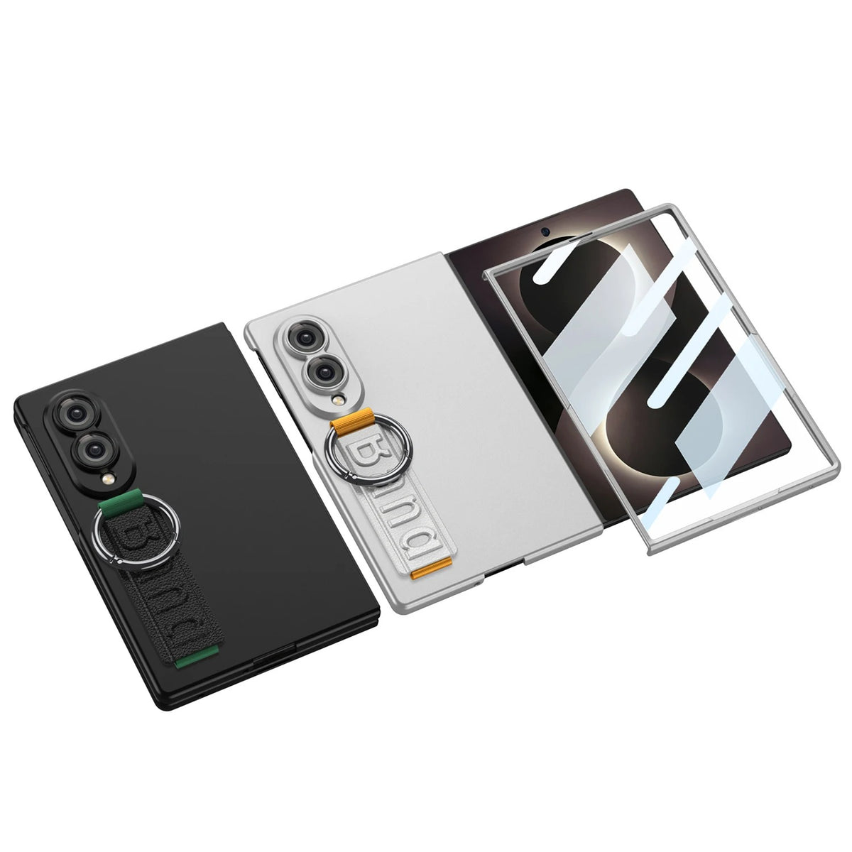 Galaxy Z Fold 8 Slim Case with Ring Strap & Screen Protector