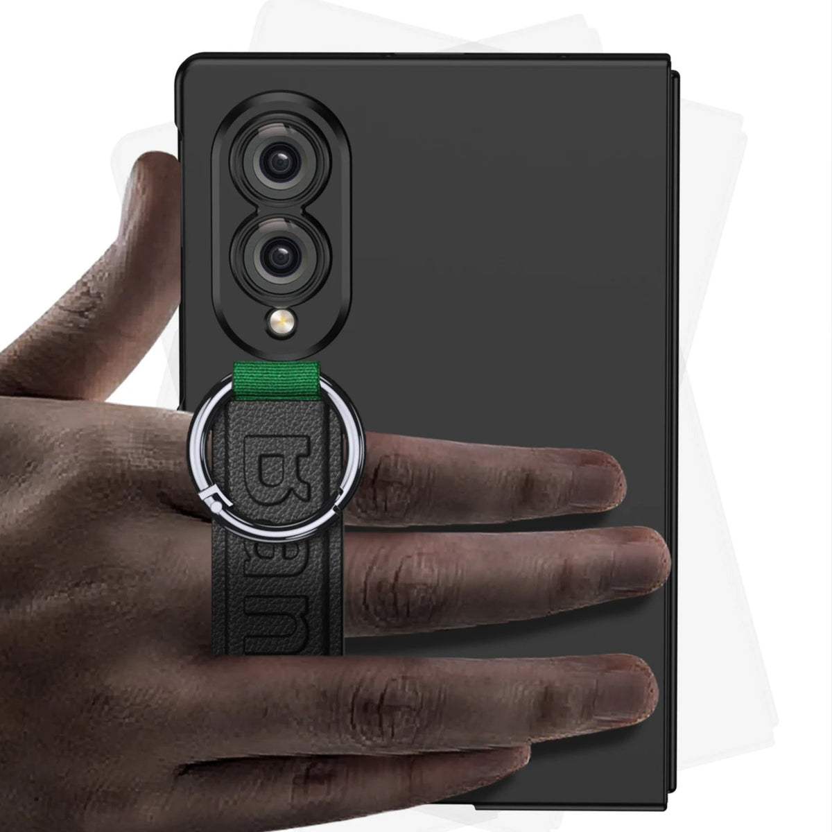 Galaxy Z Fold 8 Slim Case with Ring Strap & Screen Protector