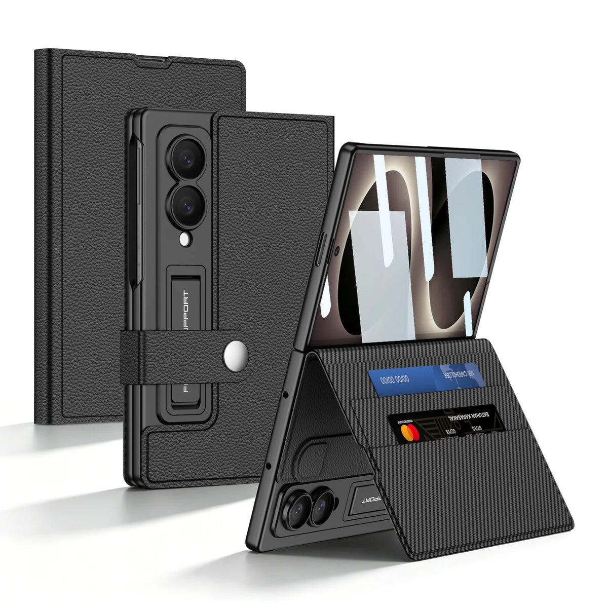Galaxy Z Fold 8 Ultra Leather Kickstand Case