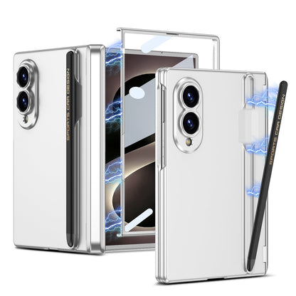 Magnetic Hinge Protective Phone Case With Pen-slot & Stylus & Screen Glass Flim For Galaxy Z Fold 8