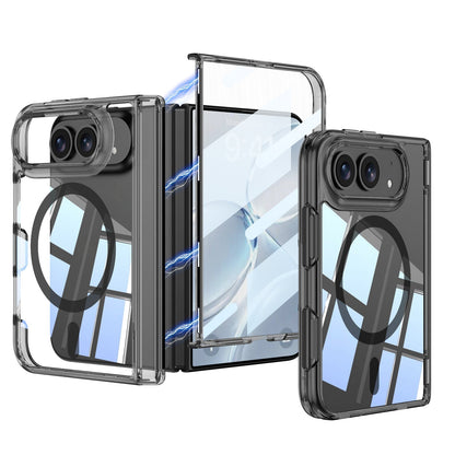 iPhone Duo Hinge Protection Case – Clear Cover with Magnetic Ring