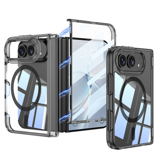 iPhone Duo Hinge Protection Case – Clear Cover with Magnetic Ring