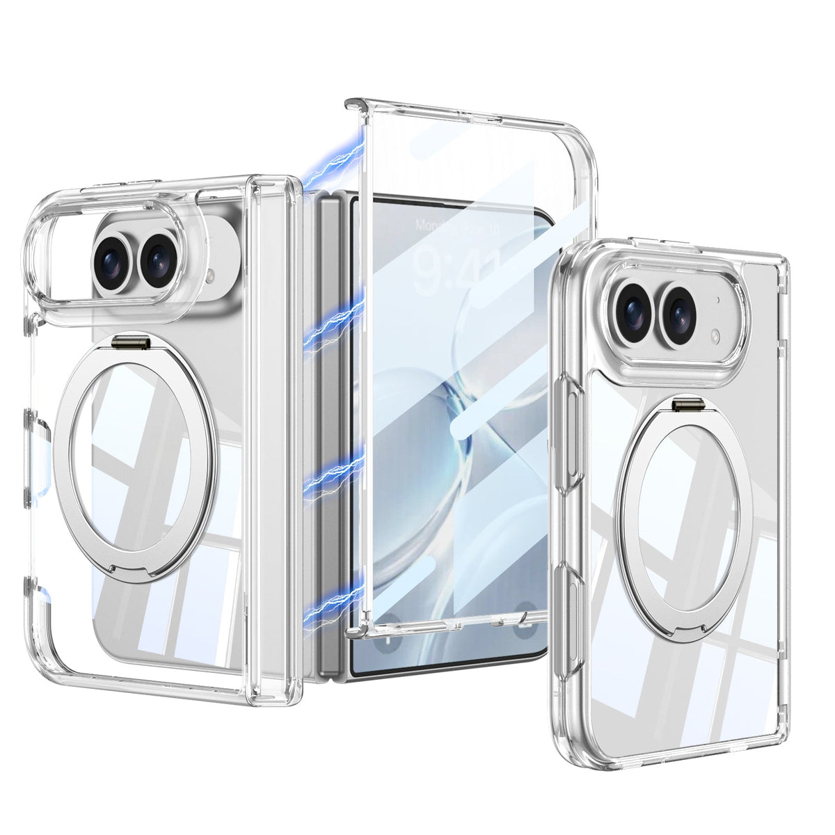 iPhone Duo Kickstand Case – 360° Ring Stand with Clear Cover