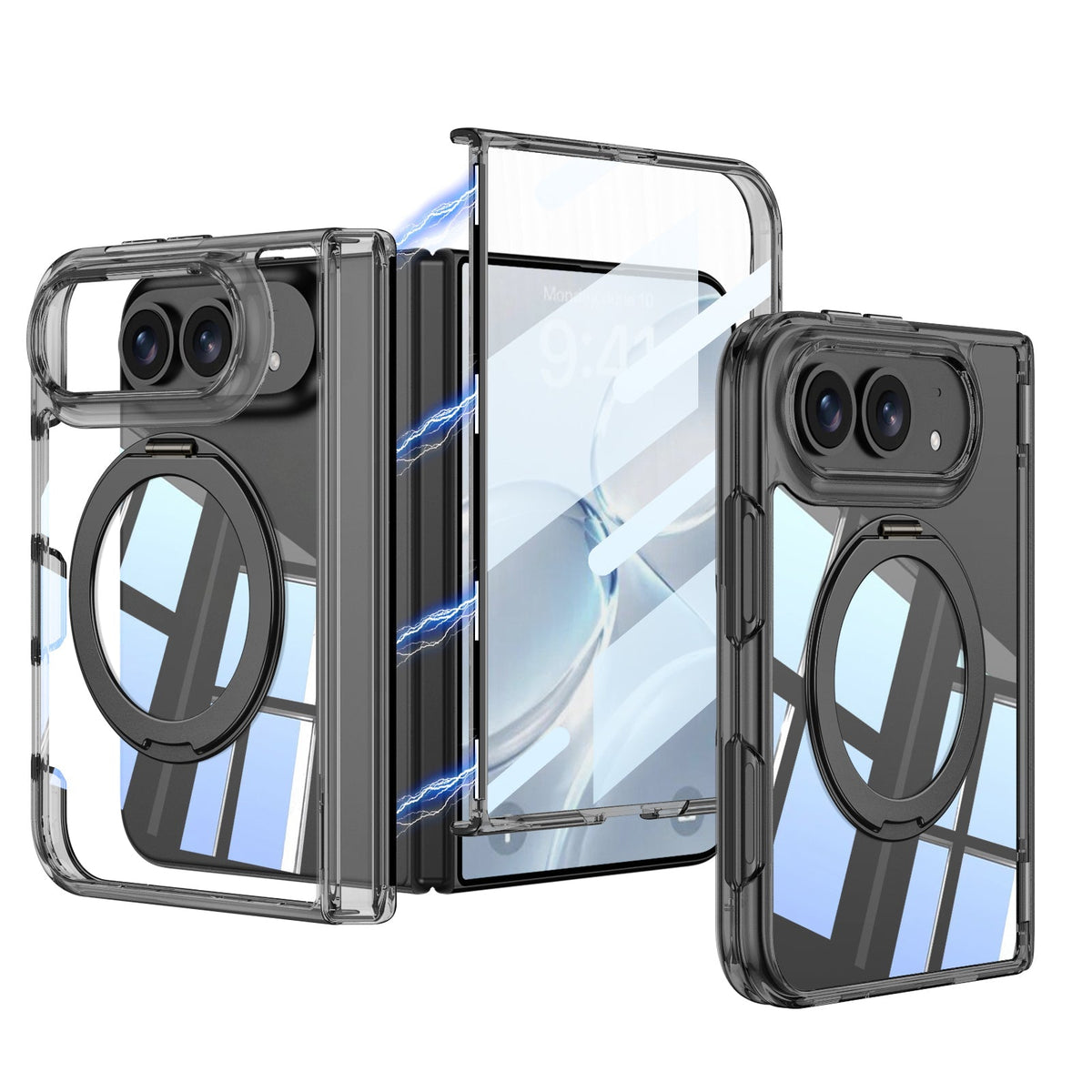 iPhone Duo Kickstand Case – 360° Ring Stand with Clear Cover
