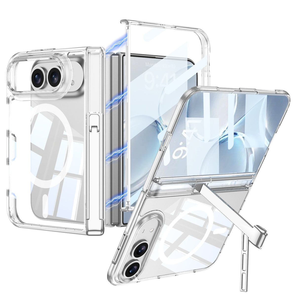 iPhone Duo Kickstand Case – Tri-Fold Stand with Clear Shell