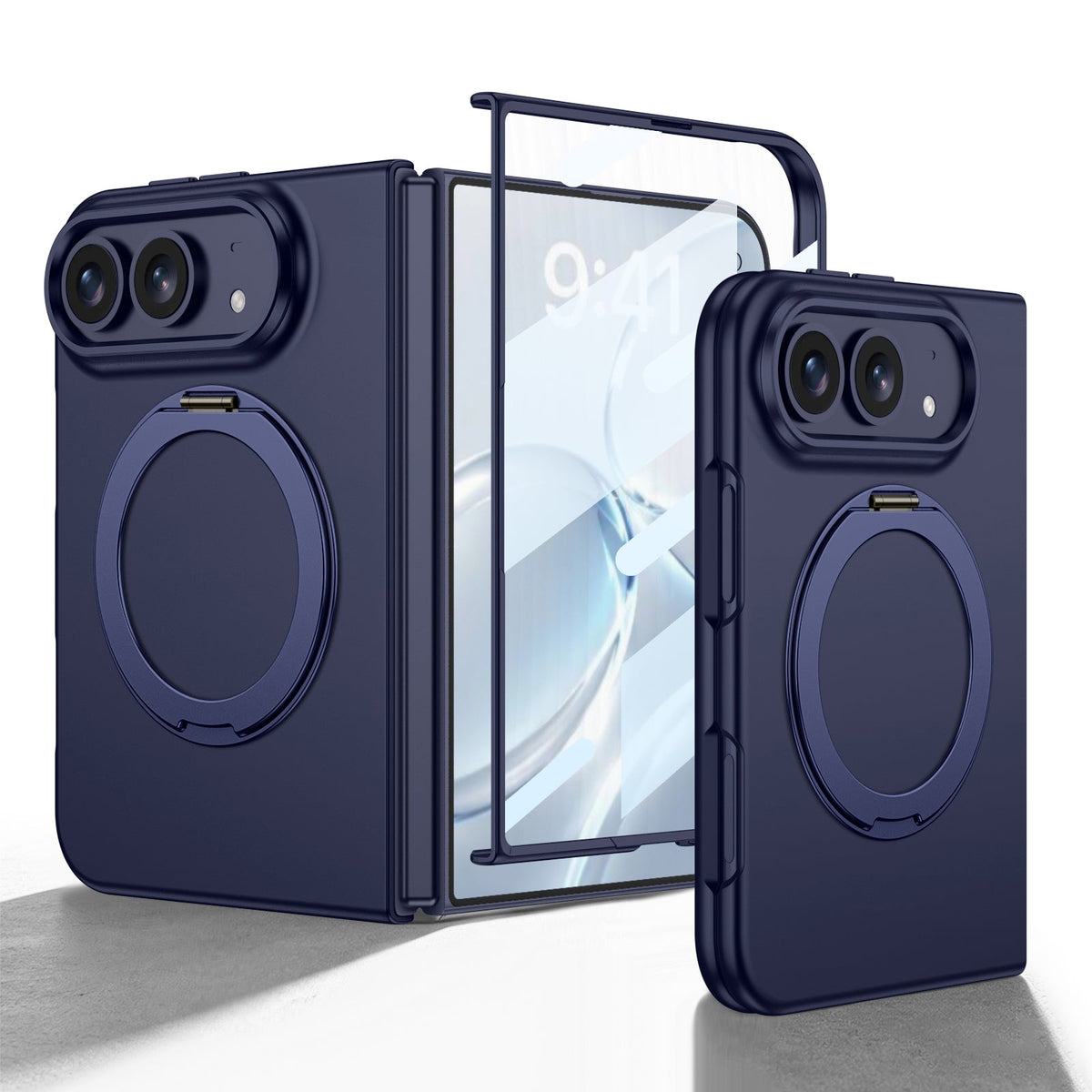 iPhone Duo Kickstand Case – 360° Rotating Magnetic Ring Stand