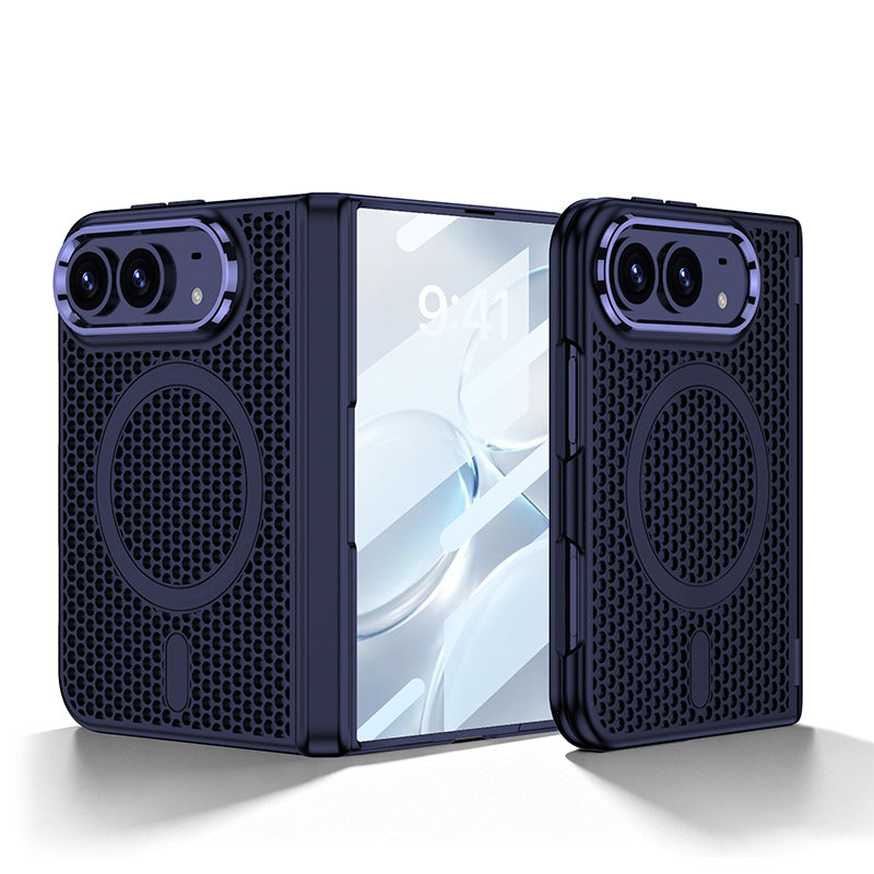 iPhone Duo Hinge Protection Case – Honeycomb Cooling with Magnetic Ring