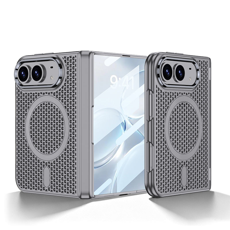 iPhone Duo Hinge Protection Case – Honeycomb Cooling with Magnetic Ring