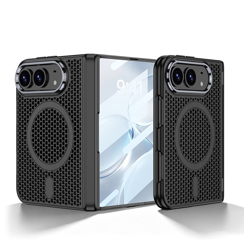 iPhone Duo Hinge Protection Case – Honeycomb Cooling with Magnetic Ring