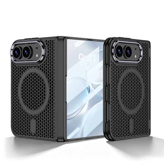 iPhone Duo Hinge Protection Case – Honeycomb Cooling with Magnetic Ring