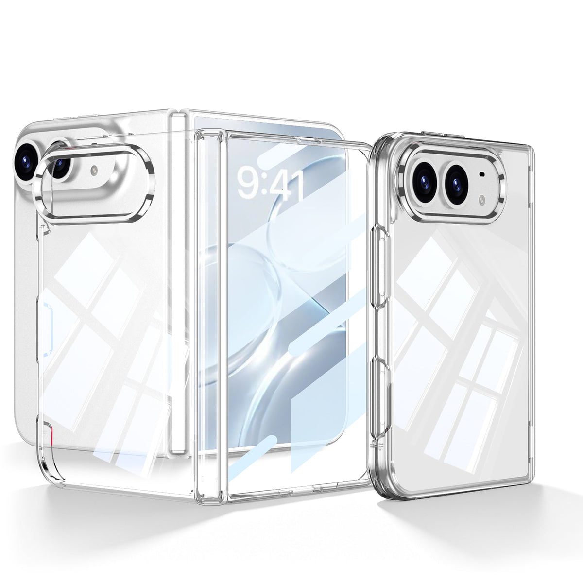 iPhone Duo Hinge Protection Case – Clear Plated Finish