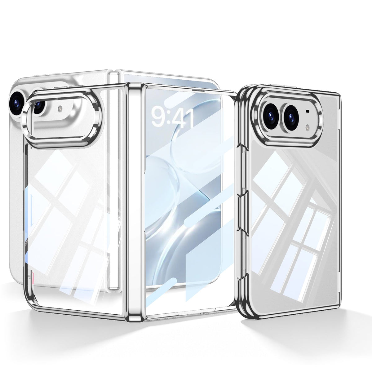 iPhone Duo Hinge Protection Case – Clear Plated Finish