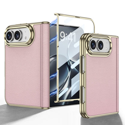 iPhone Duo Leather Case – Gold-Plated Finish with Screen Protector