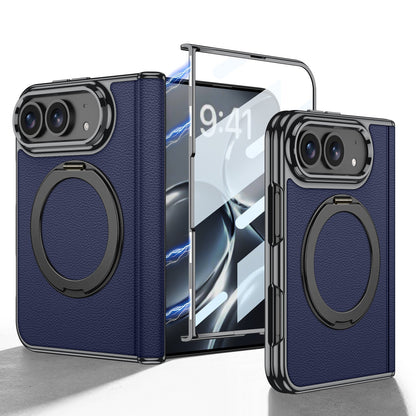 iPhone Duo Kickstand Case – Gold-Plated Leather with Magnetic Stand