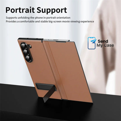 Samsung Galaxy Z Fold 6 Luxury Leather Magnetic Kickstand Case