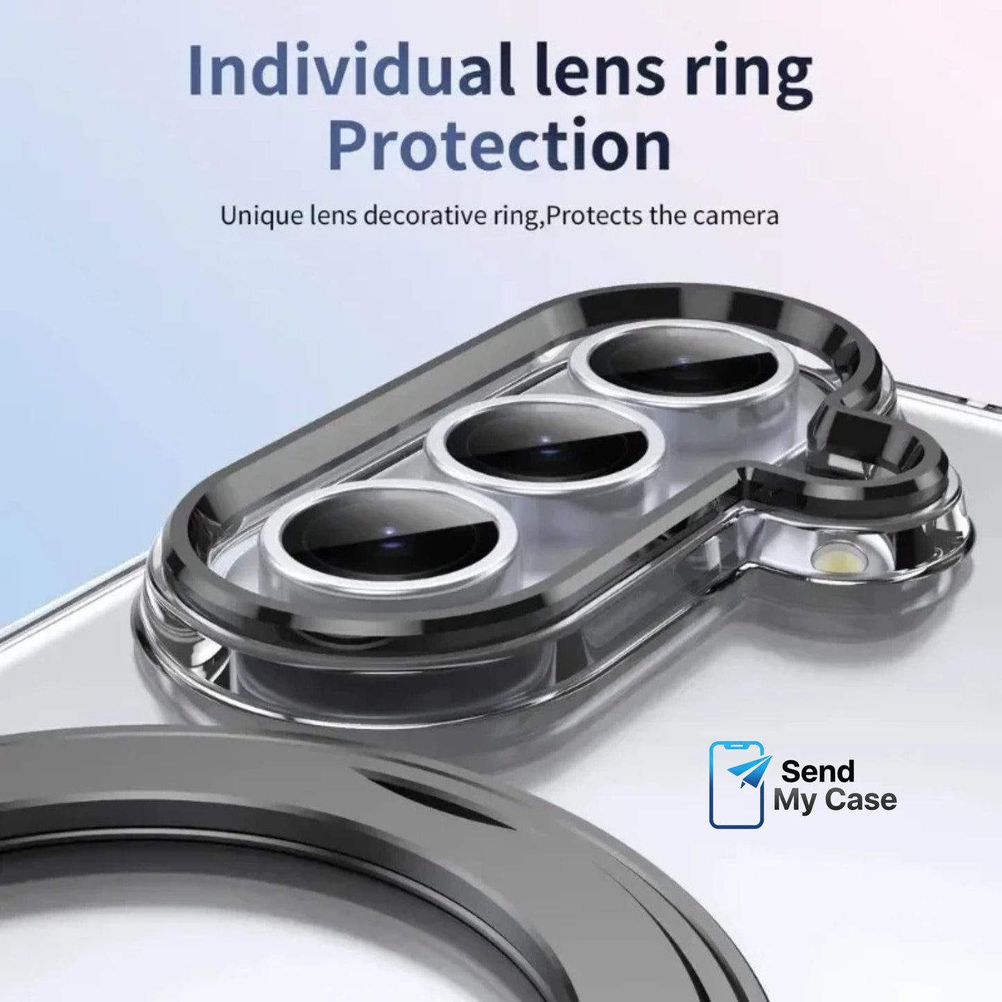 Galaxy Z Fold Clear Magnetic Ring Kickstand Case