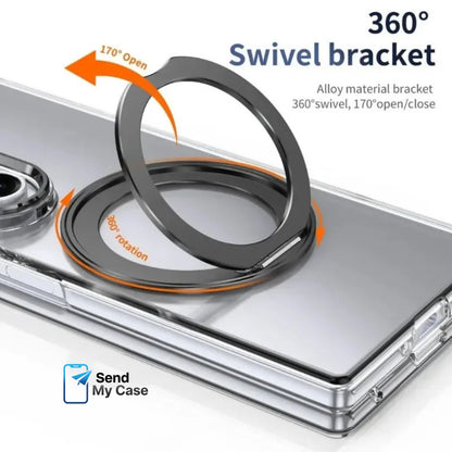 Galaxy Z Fold Clear Magnetic Ring Kickstand Case