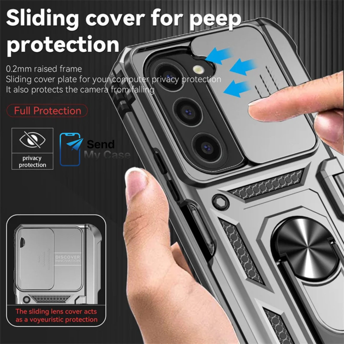 Galaxy Z Fold Rugged Armor Kickstand Case with Camera Cover