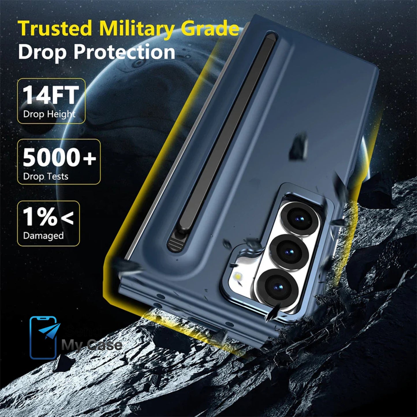 Samsung Galaxy Z Fold Shockproof Stylus Case with Kickstand