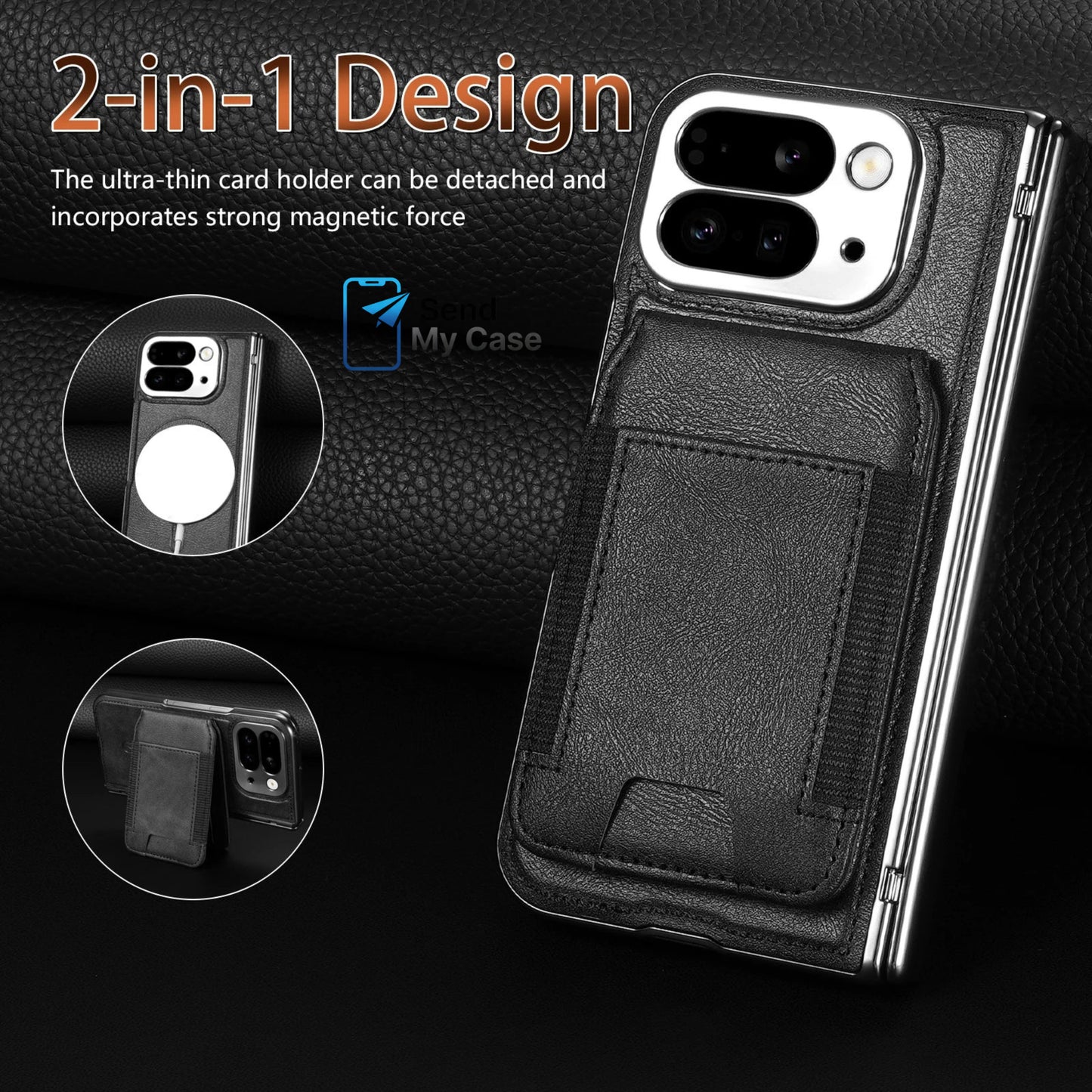 Google Pixel 10 Pro Fold Leather Wallet Case with Stand & Card Holder
