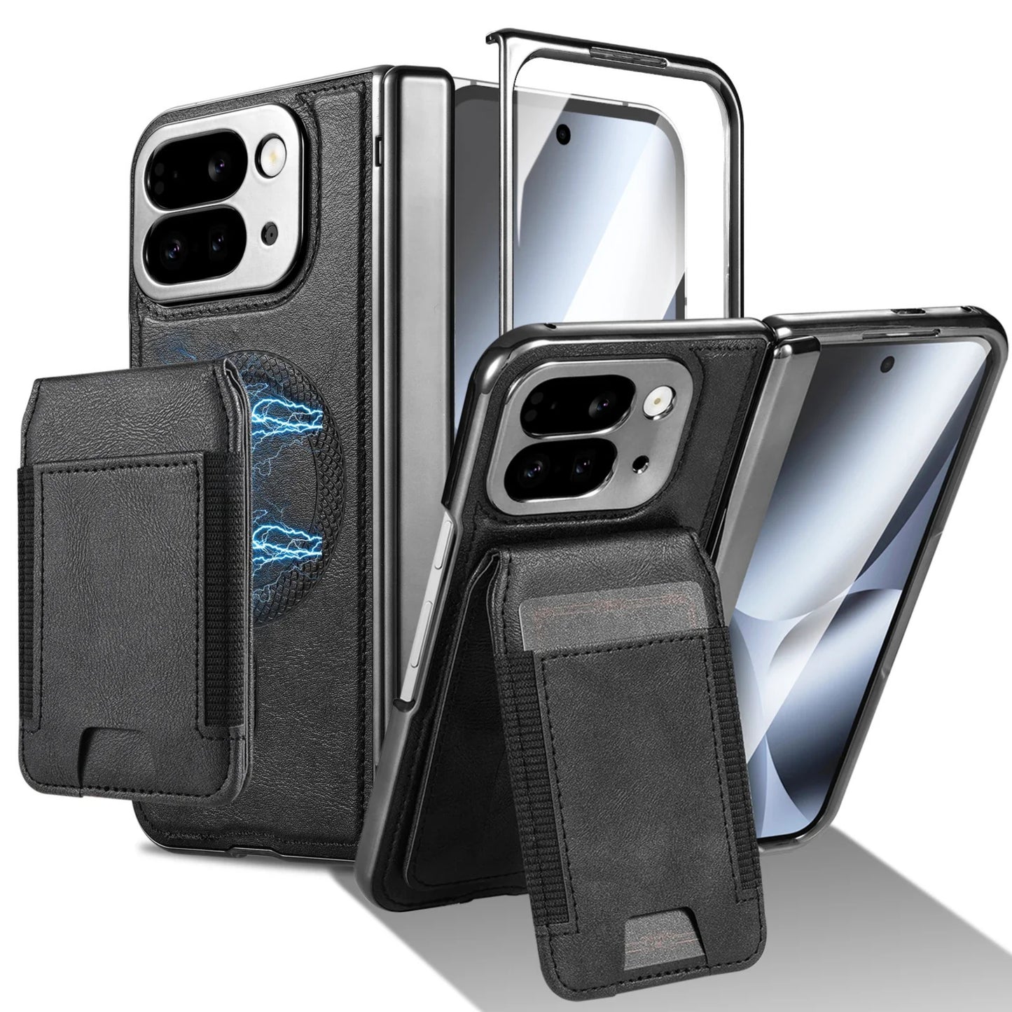 Google Pixel 10 Pro Fold Leather Wallet Case with Stand & Card Holder