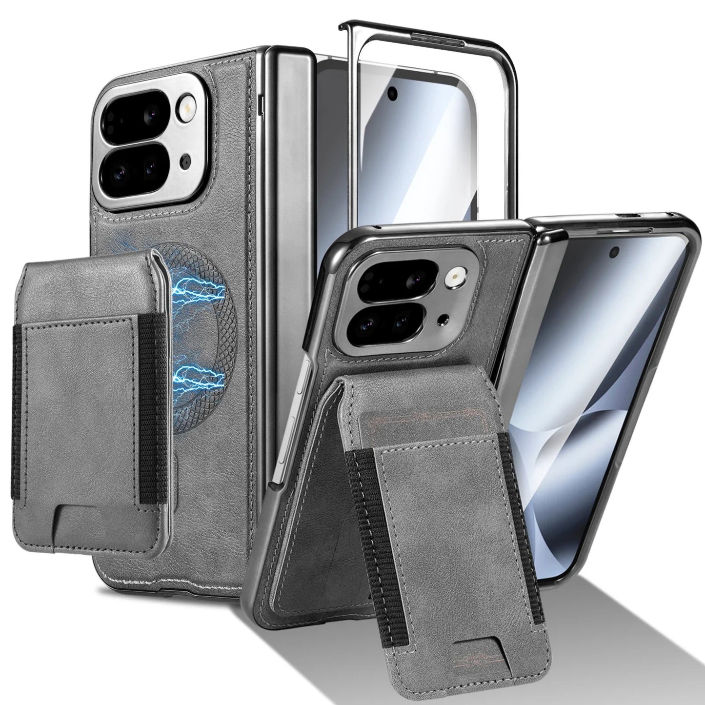 Google Pixel 10 Pro Fold Leather Wallet Case with Stand & Card Holder