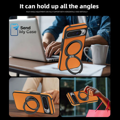 Google Pixel 10 Pro XL Leather Magnetic Ring Stand Case