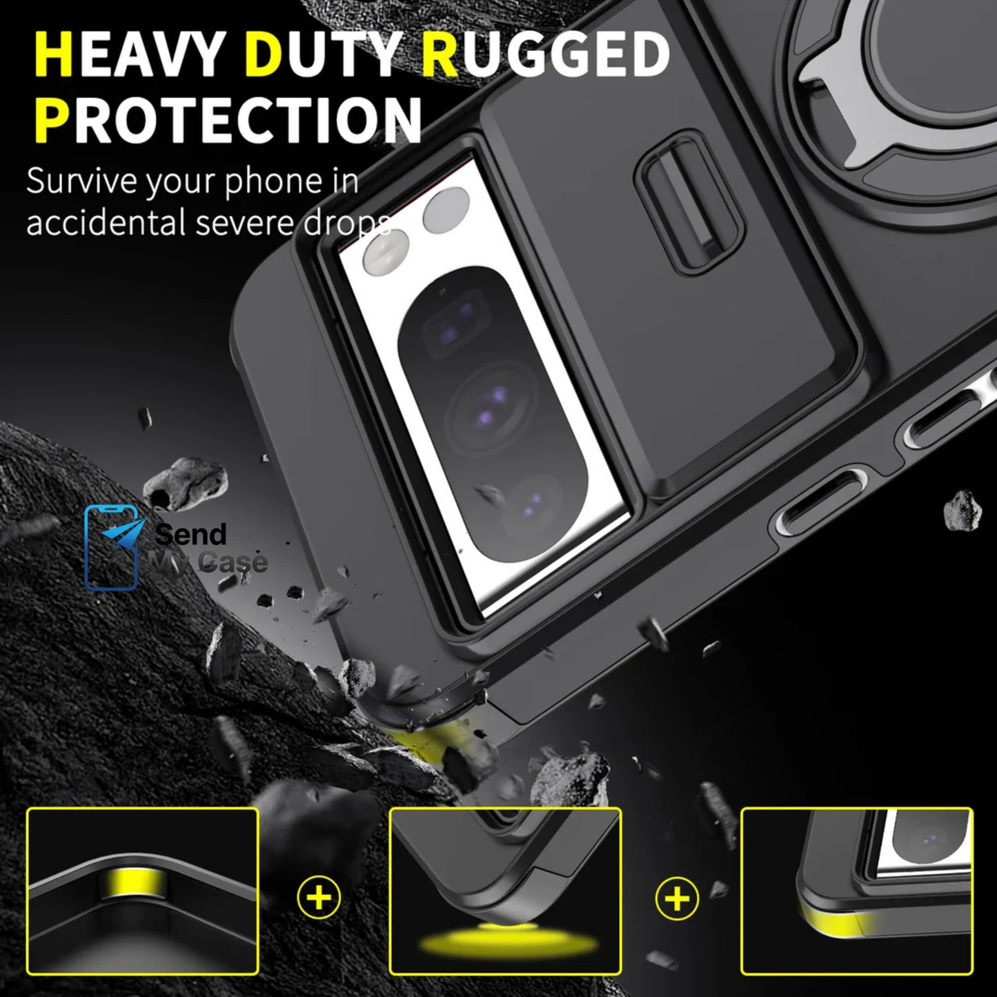 Google Pixel 10 Pro XL Magnetic Armor Kickstand Case