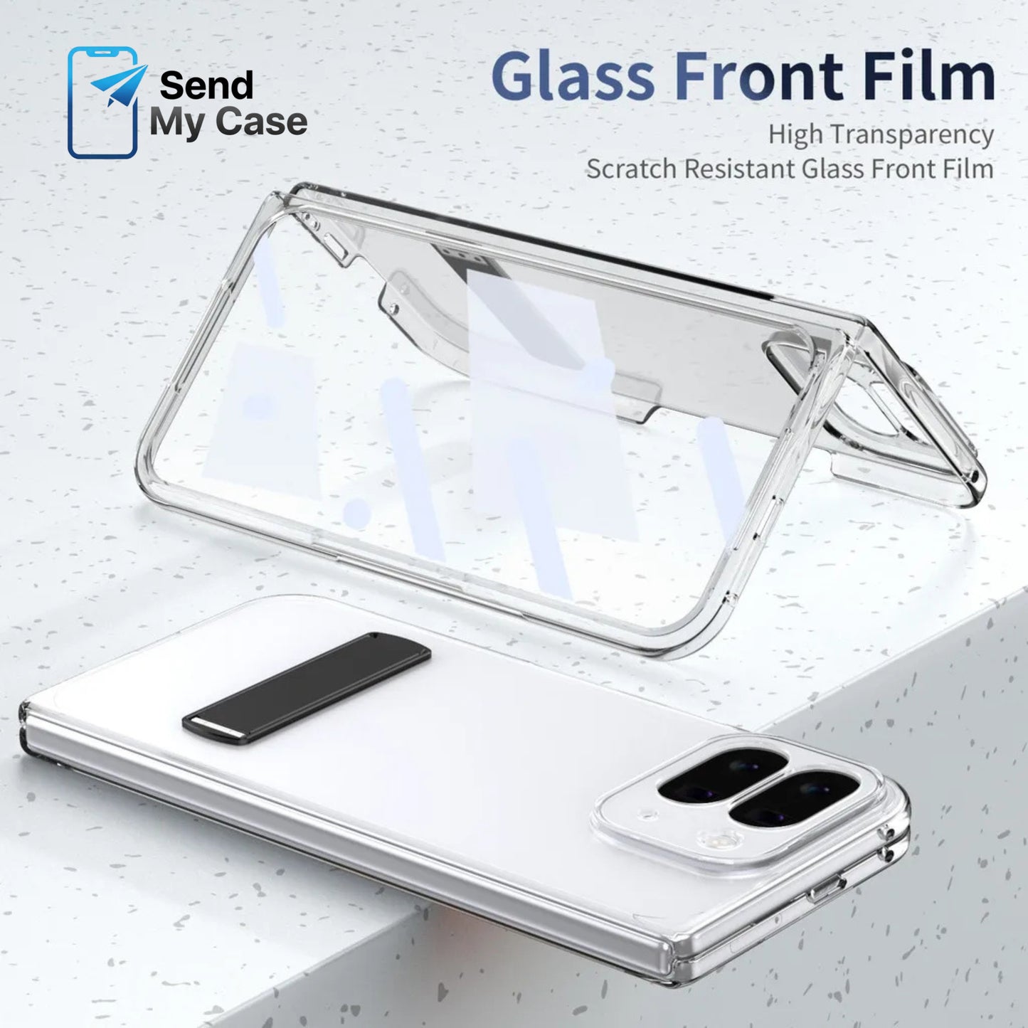 Google Pixel 10 Pro Fold Clear Kickstand Case with Alloy Bracket