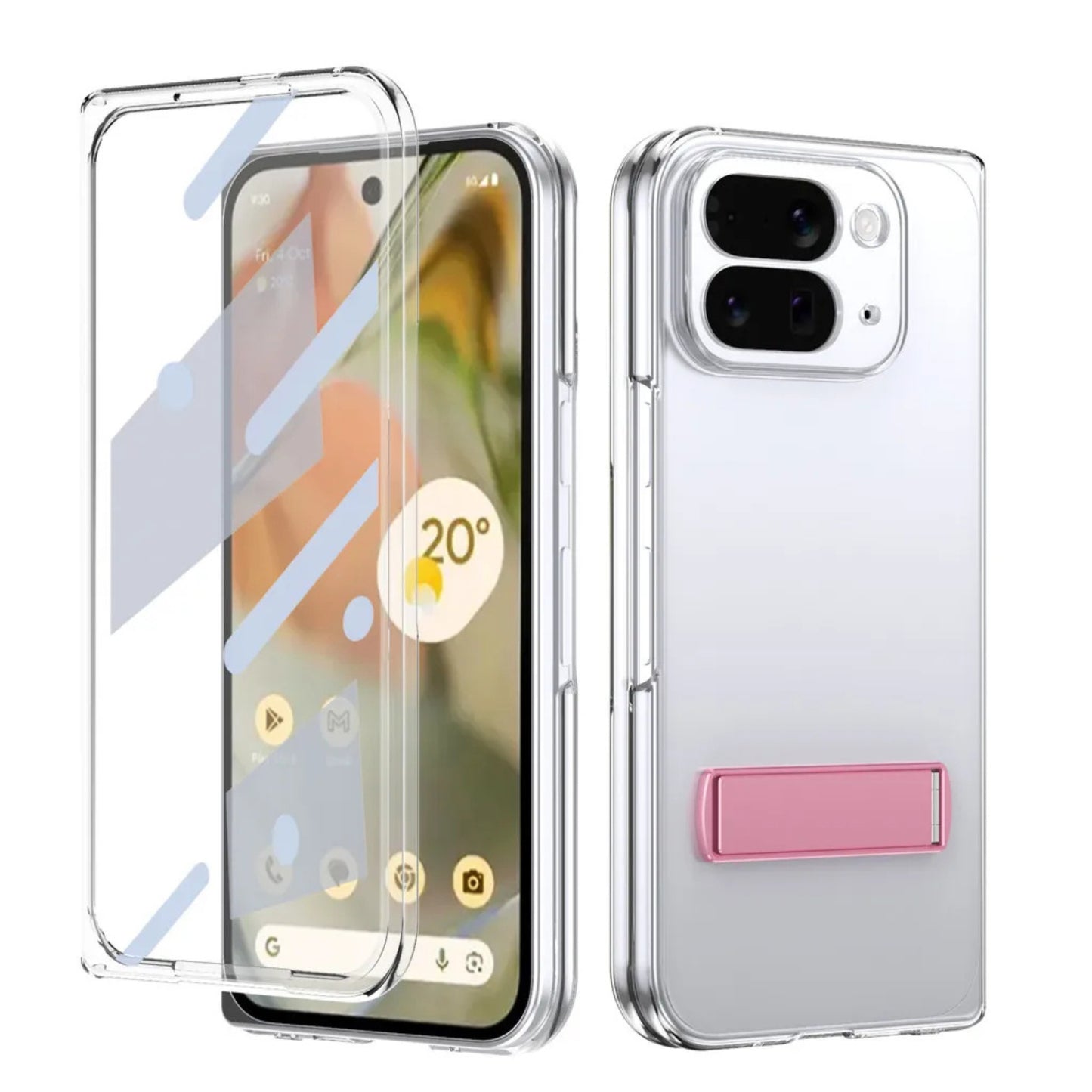 Google Pixel 10 Pro Fold Clear Kickstand Case with Alloy Bracket