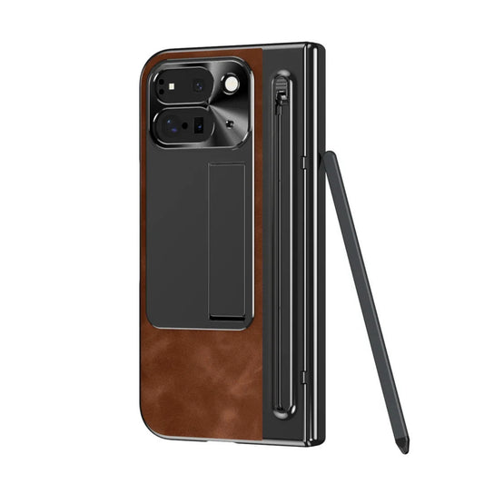 Pixel 10 Pro Fold Leather Case with Stylus & Kickstand