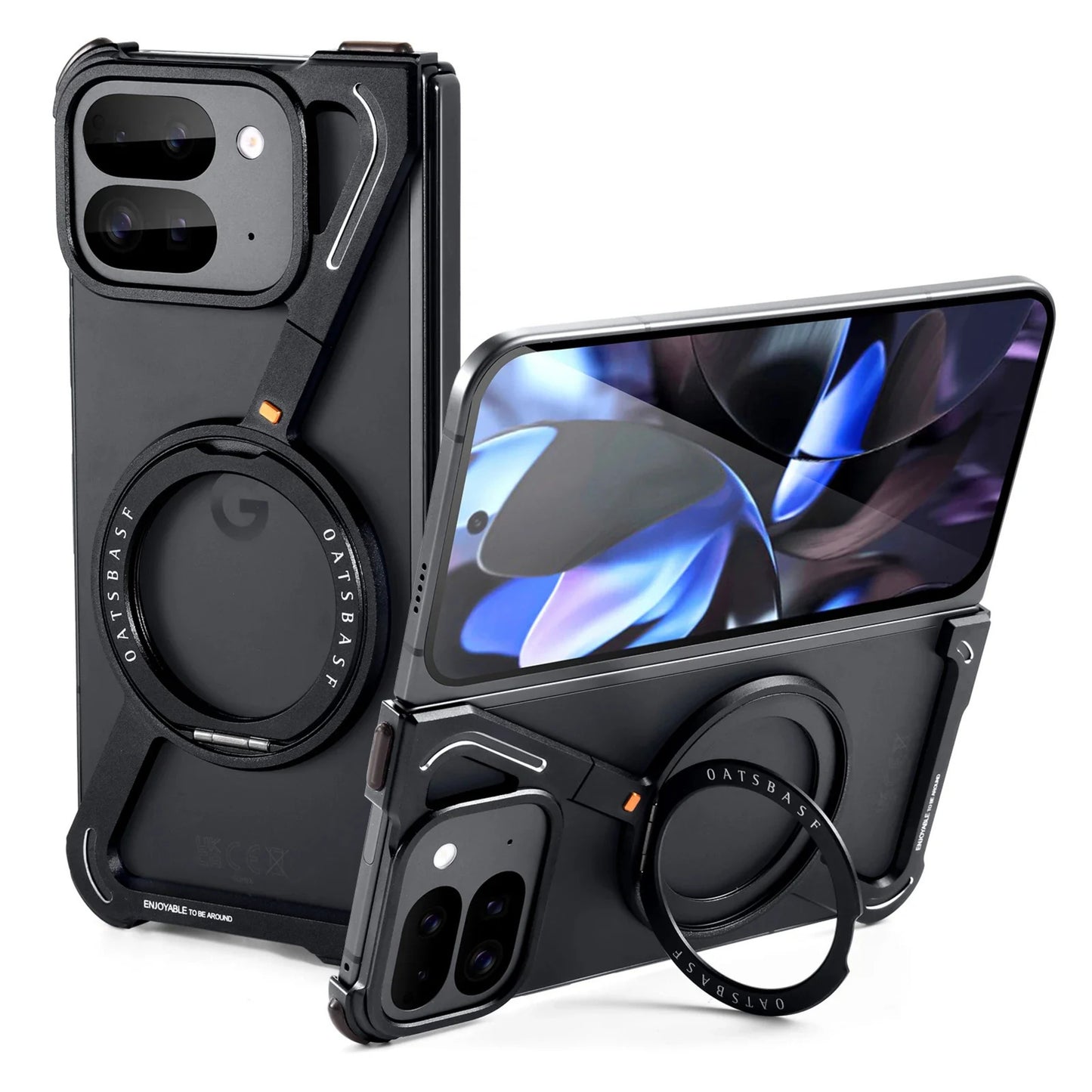 Google Pixel 10 Pro Fold Magnetic Frameless Case with 360° Rotating Stand