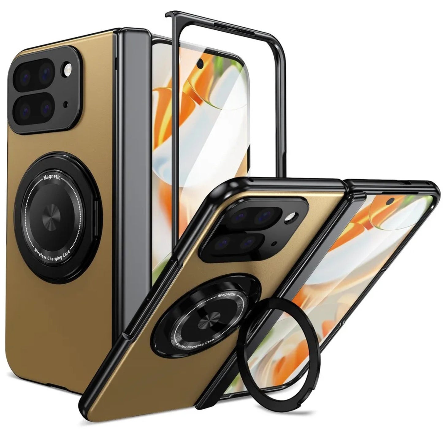 Google Pixel 10 Pro Fold Magnetic Ring Stand Case (360° Rotatable)