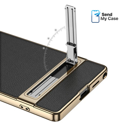 Samsung Galaxy S26 Ultra Leather Kickstand Case – Luxury Slim Stand Cover