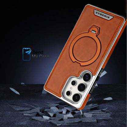 Samsung Galaxy S26 Ultra MagSafe Leather Case with 360° Kickstand