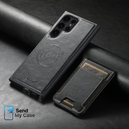 Samsung Galaxy S26 Ultra MagSafe Leather Wallet Case with Magnetic Card Holder