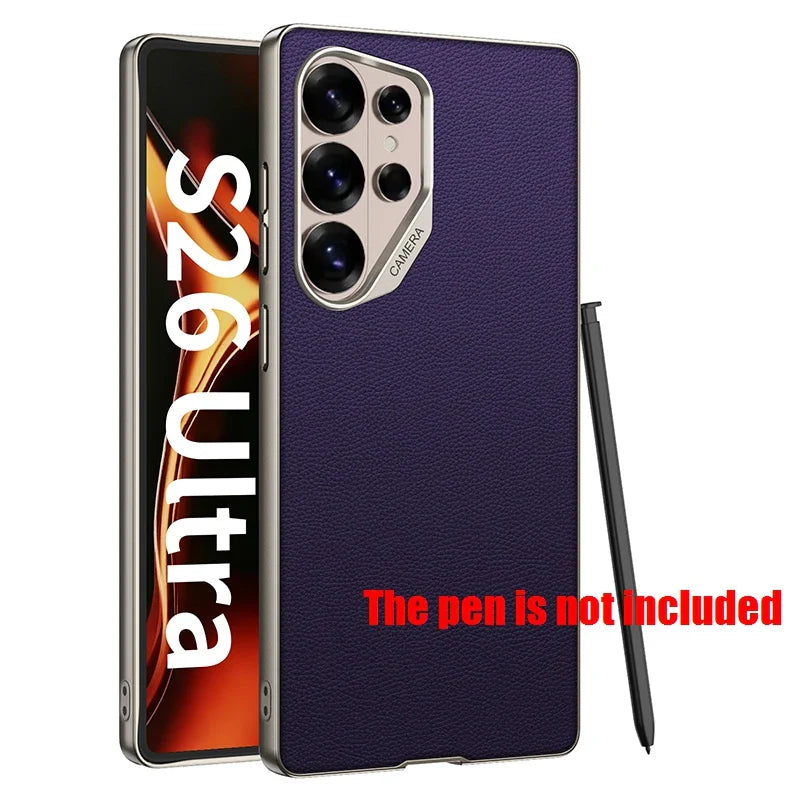 Samsung Galaxy S26 Ultra Vegan Leather Camera Frame Case