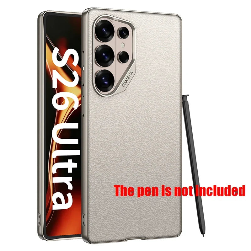Samsung Galaxy S26 Ultra Vegan Leather Camera Frame Case