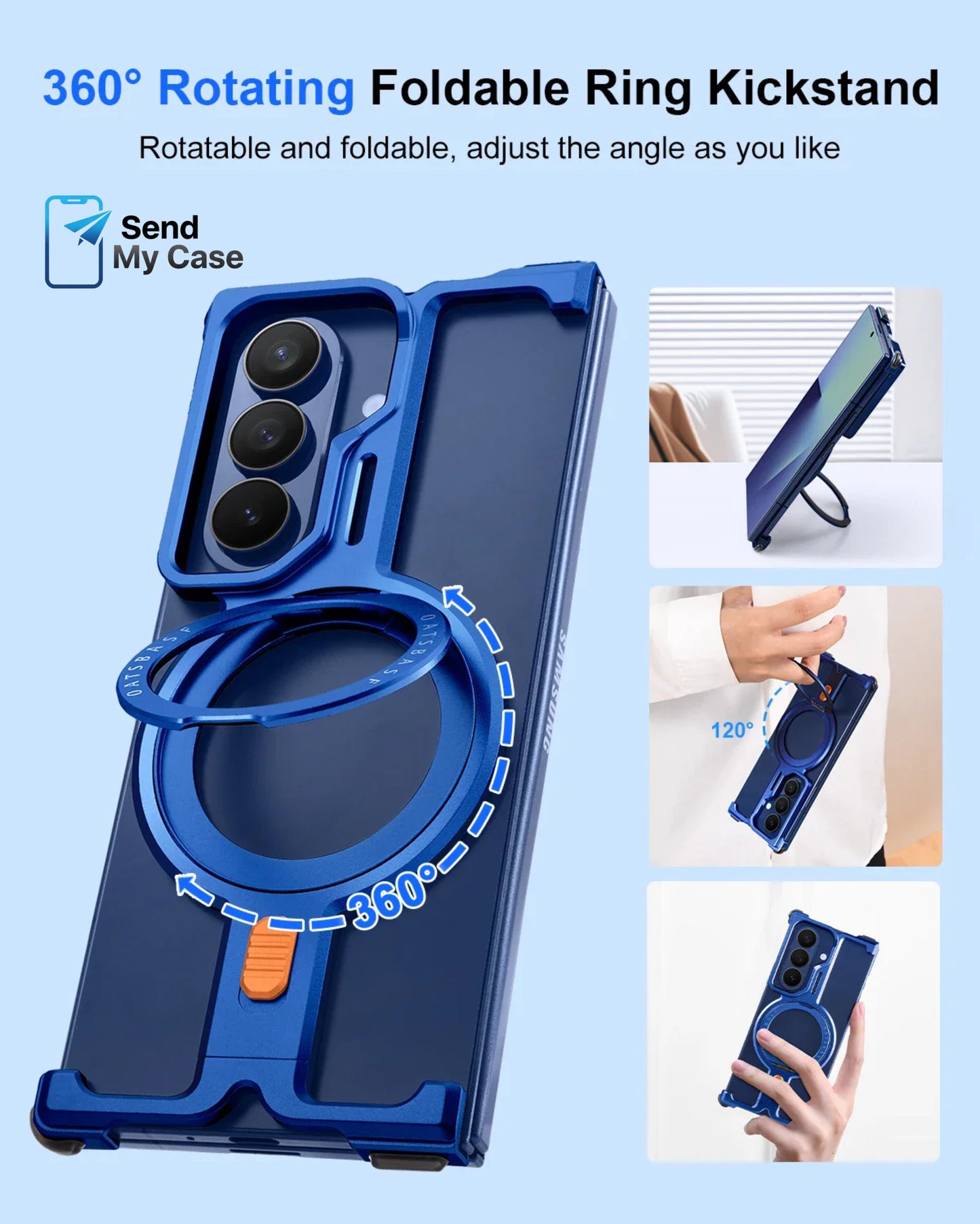 Samsung Galaxy Z Fold 7 MagSafe Ring Kickstand Armor Case