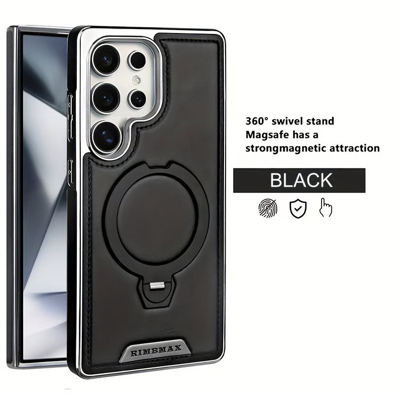 Samsung Galaxy S26 Ultra MagSafe Leather Case with 360° Kickstand