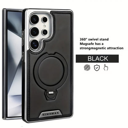 Samsung Galaxy S26 Ultra MagSafe Leather Case with 360° Kickstand