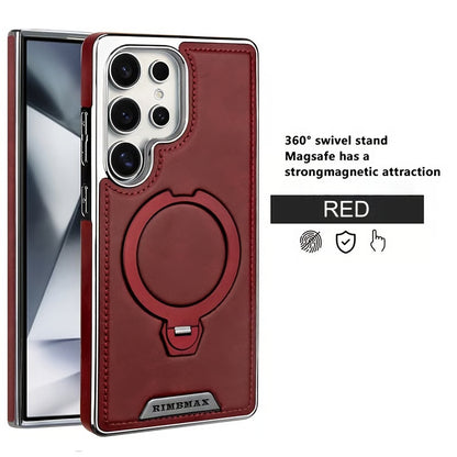 Samsung Galaxy S26 Ultra MagSafe Leather Case with 360° Kickstand
