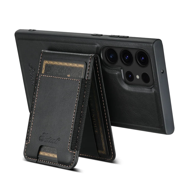 Samsung Galaxy S26 Ultra MagSafe Leather Wallet Case with Magnetic Card Holder