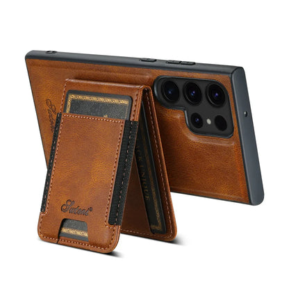 Samsung Galaxy S26 Ultra MagSafe Leather Wallet Case with Magnetic Card Holder